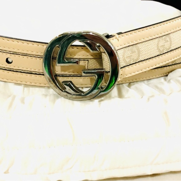 Gucci beige logo monogram belt - Picture 4 of 16
